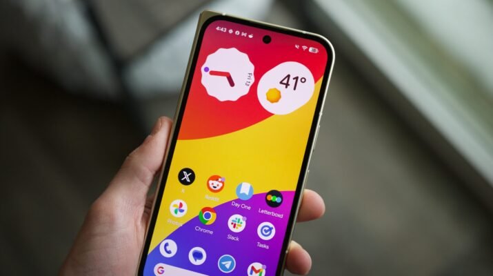 Tampilan layar utama Google Pixel menjalankan Android 17 Beta 1 tanpa widget At a Glance yang biasanya terkunci di pojok kiri atas