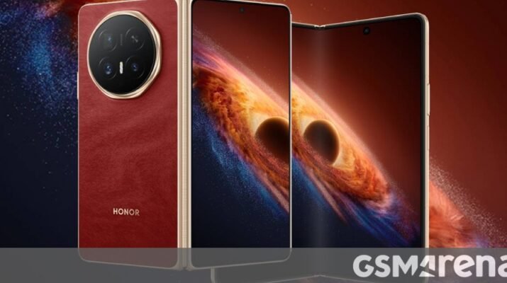 Bodi warna merah Honor Magic V6 dengan engsel super steel diuji ekstrem menahan beban manusia di jalur zipline