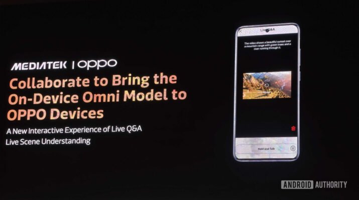 Tampilan layar OPPO Find X9 Pro menjalankan fitur AI Omni model untuk identifikasi objek real-time di atas meja kerja kayu