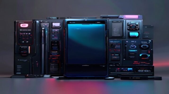 Tampilan depan Samsung Galaxy S26 Ultra berwarna hitam di atas meja kayu dengan latar belakang layar laptop yang menampilkan daftar harga. Fokus keyword: Samsung Galaxy S26, diskon harga, Poco F8 Ultra.